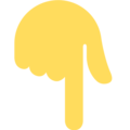 Backhand index pointing down emoji